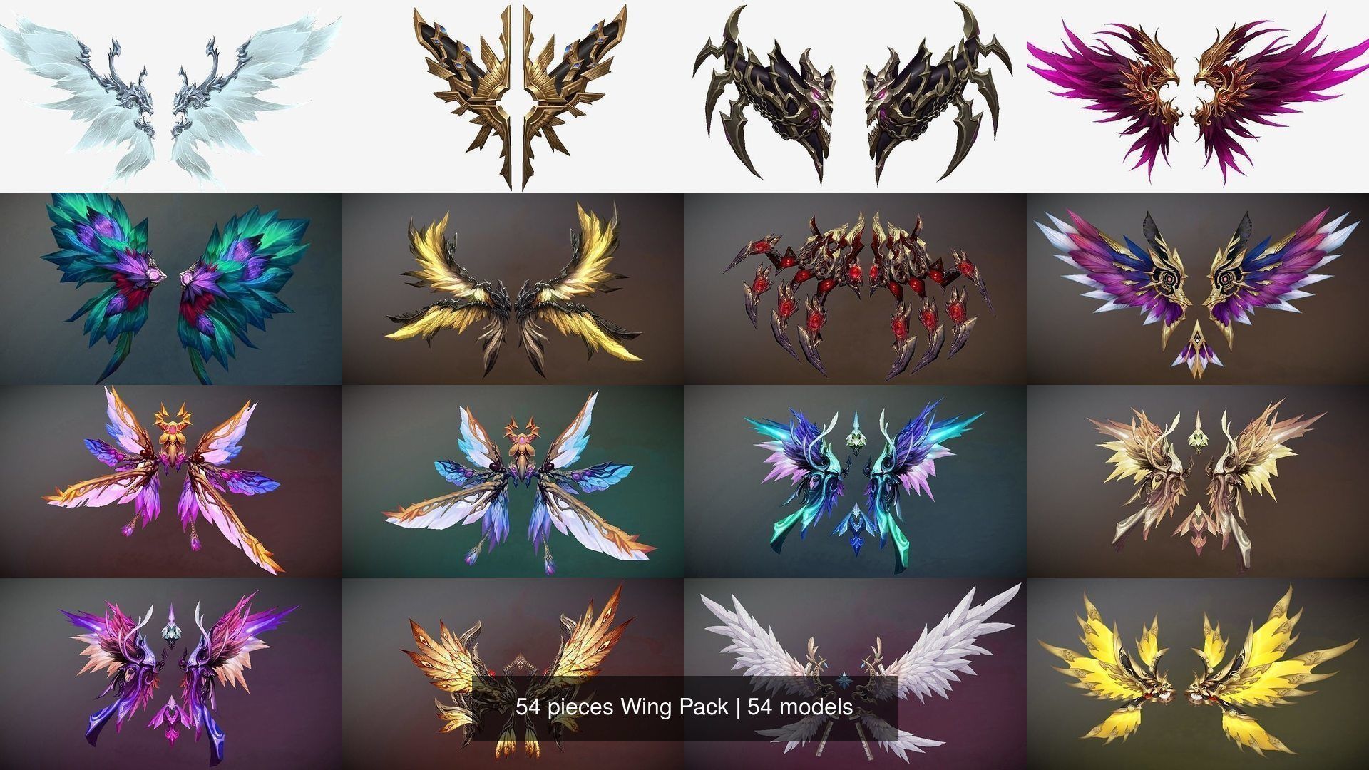 54 pieces Wing Pack 3D Model Collection_2