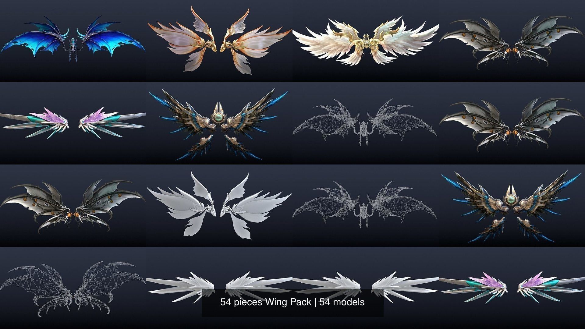 54 pieces Wing Pack 3D Model Collection_6