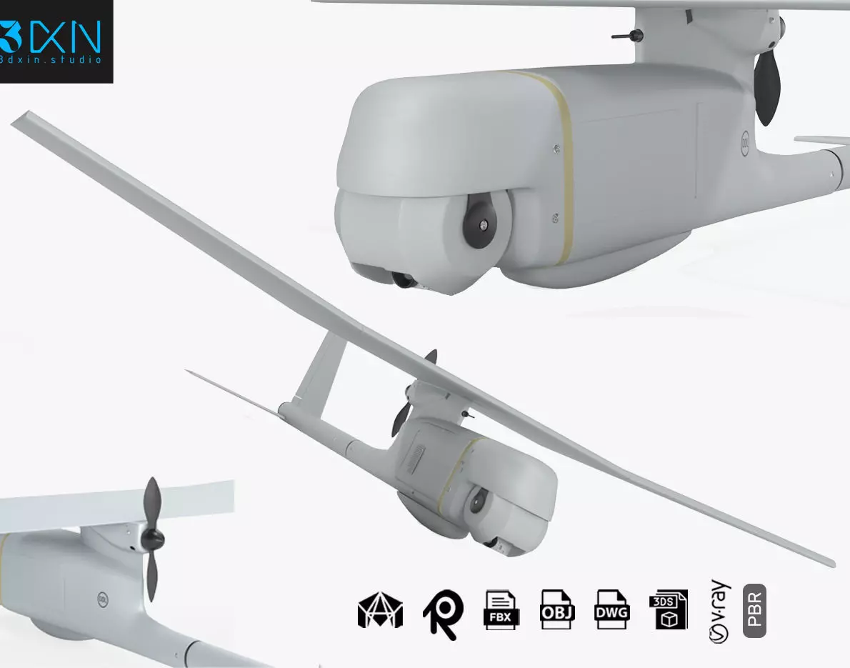 AeroVironment UAV RQ-11 b Raven Unmanned Aerial Vehicle 3D model_0