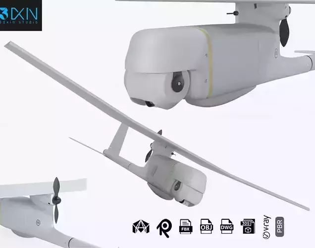 AeroVironment UAV RQ-11 b Raven Unmanned Aerial Vehicle 3D model