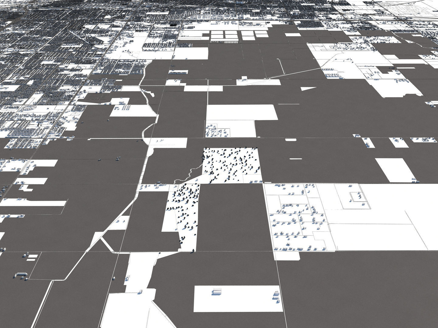 Bakersfield 50x50km City Map Model 3D model_26