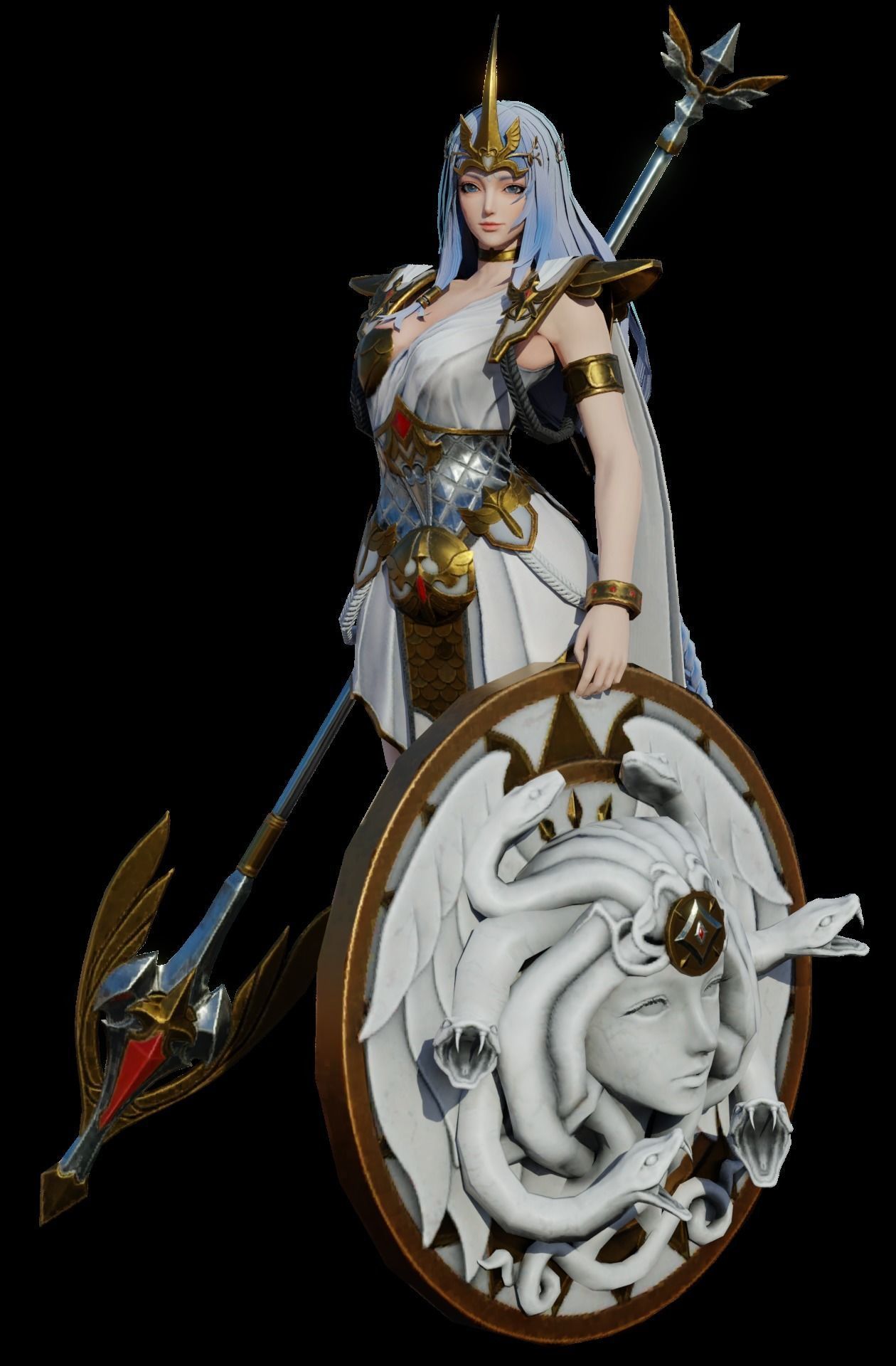 Athena the Warrior Low-poly 3D model_1