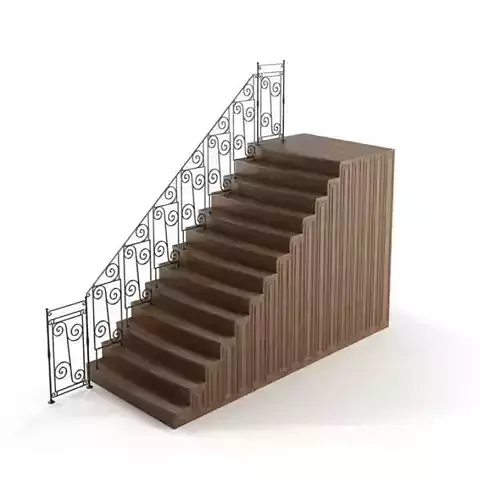 Black Railing With Brown Stairs