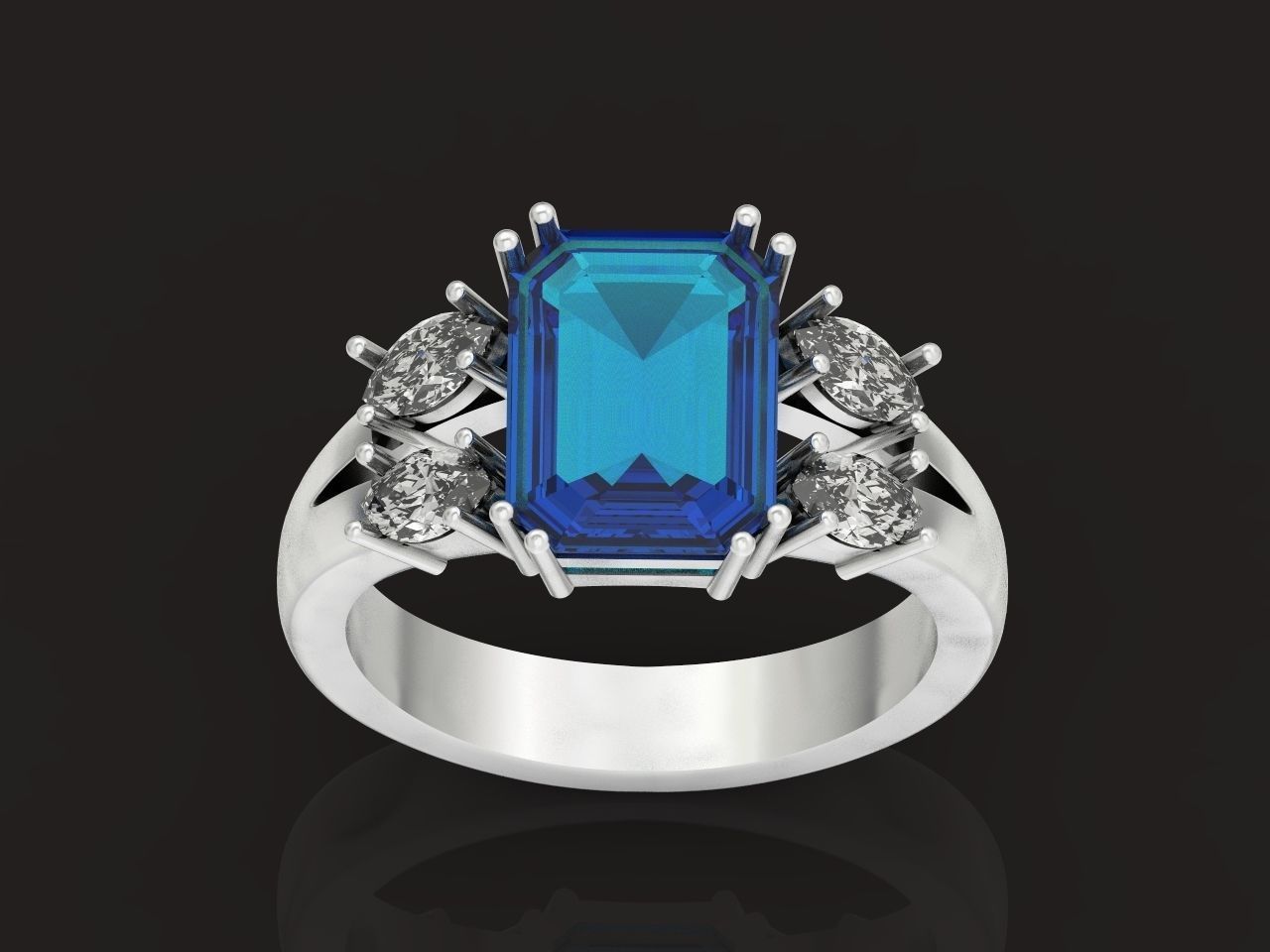 classic ring with emerald and marquise 571 3D print model_15