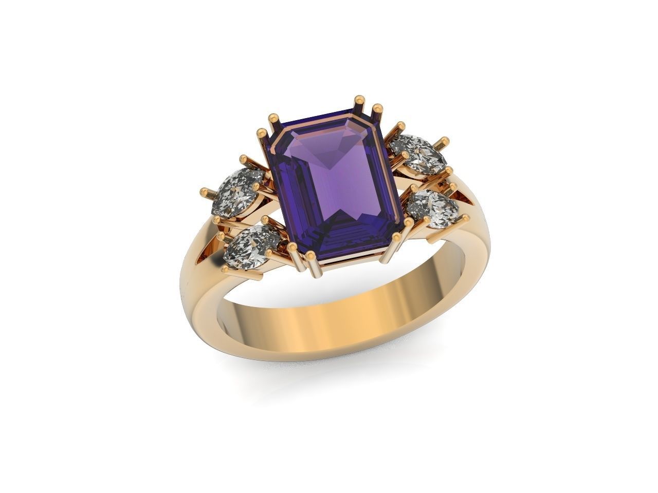 classic ring with emerald and marquise 571 3D print model_24