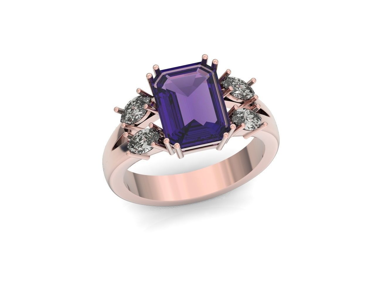 classic ring with emerald and marquise 571 3D print model_25