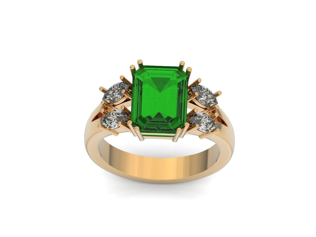classic ring with emerald and marquise 571 3D print model_20