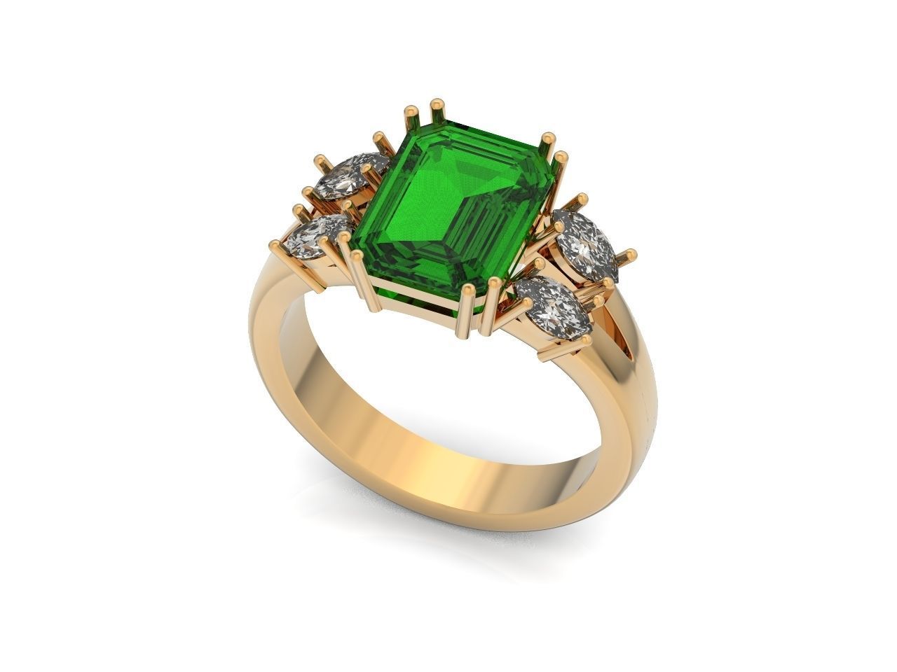 classic ring with emerald and marquise 571 3D print model_19