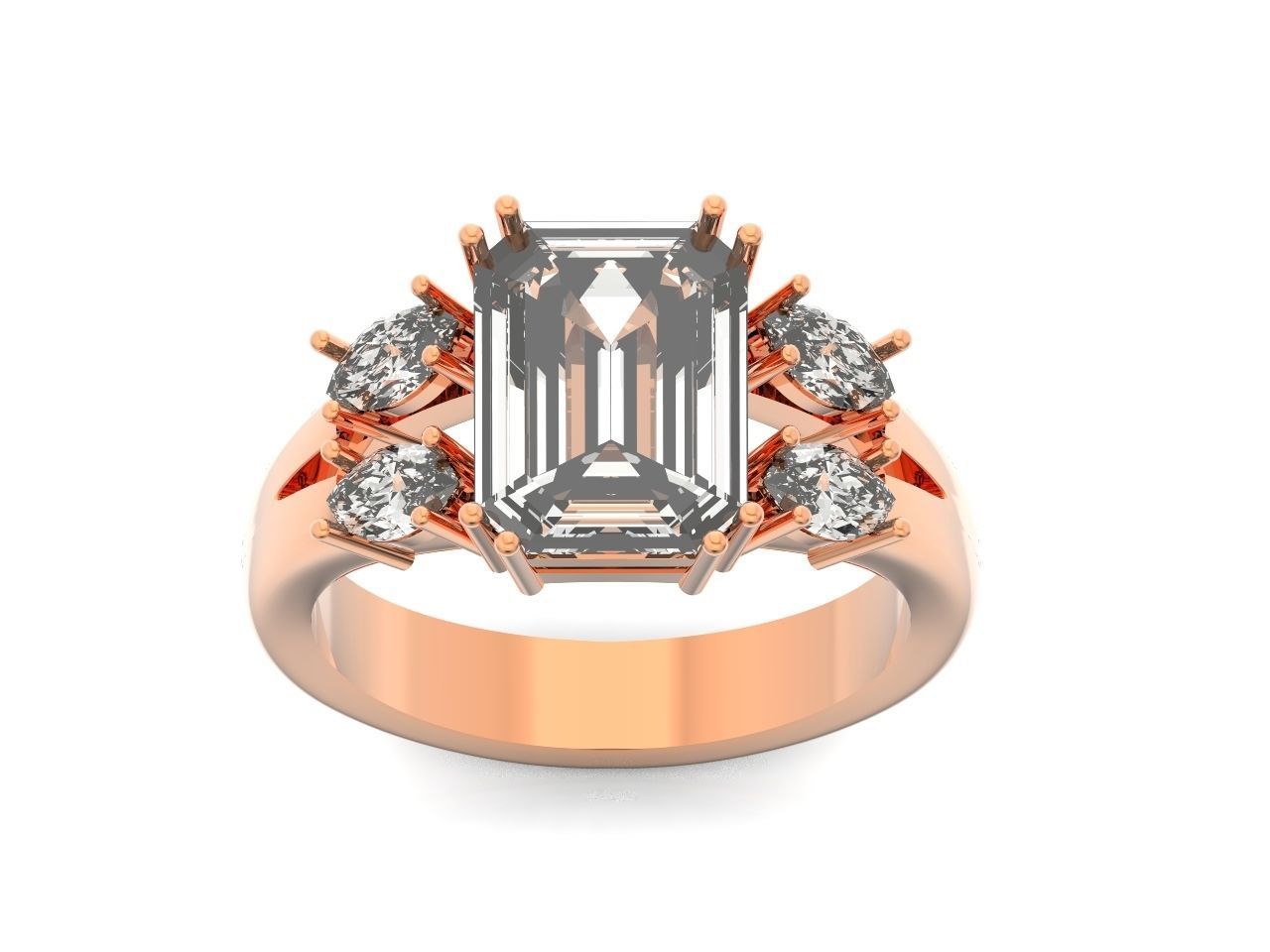 classic ring with emerald and marquise 571 3D print model_30