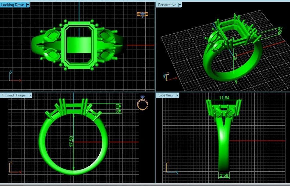 classic ring with emerald and marquise 571 3D print model_37