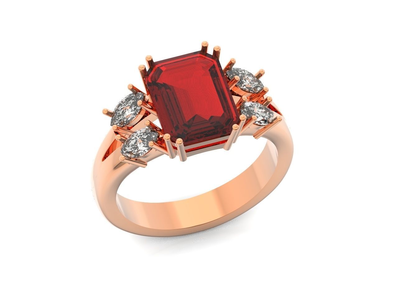 classic ring with emerald and marquise 571 3D print model_31