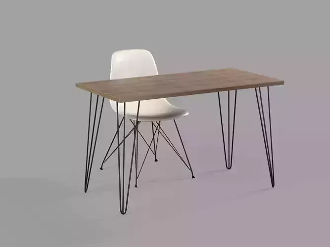 Modern Chair and Desk Design With Hairpin Legs