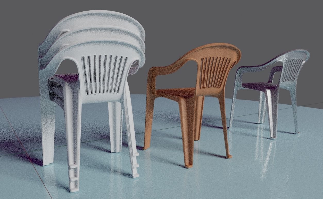 Chair Plastic IGES 3D model_6
