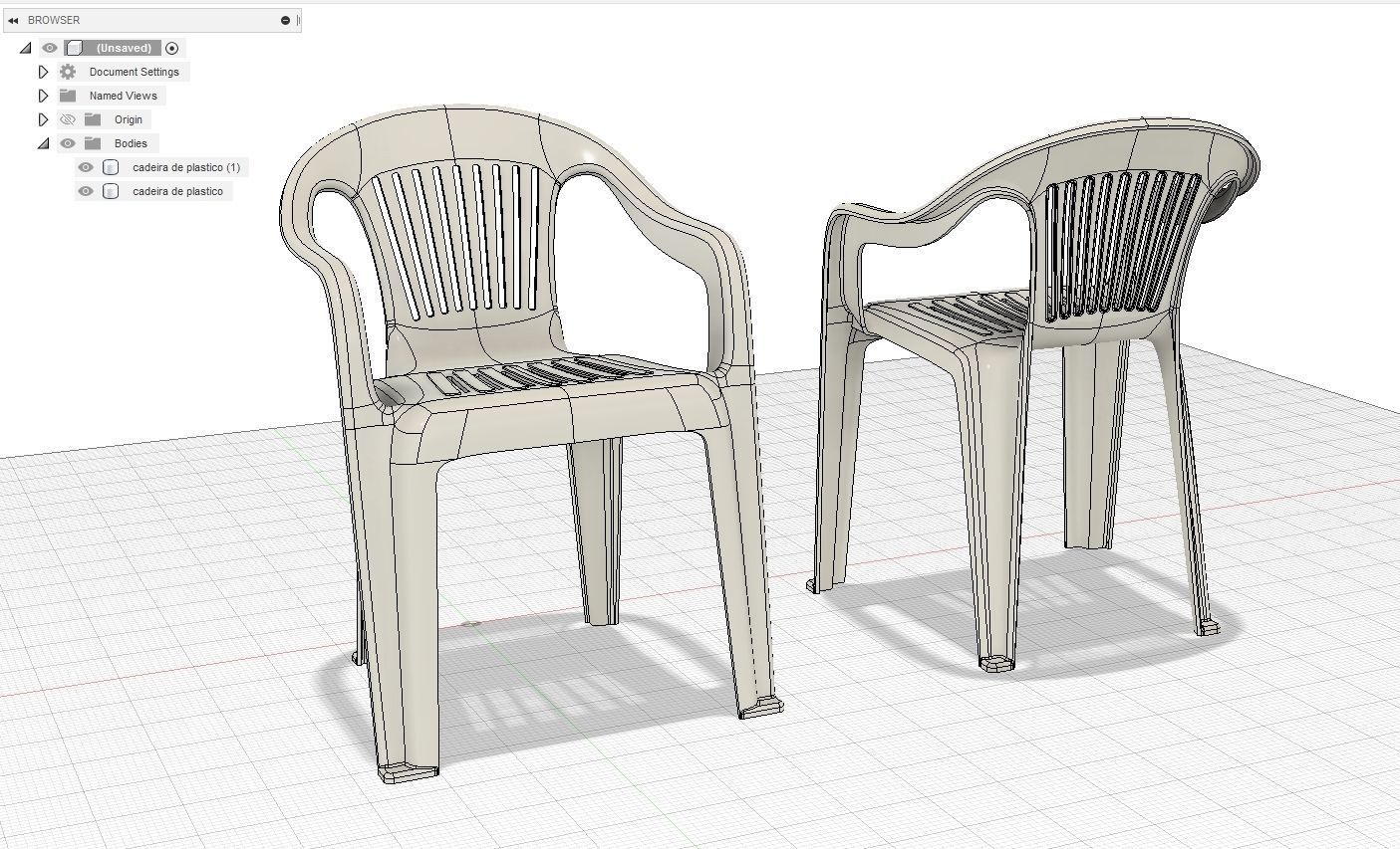 Chair Plastic IGES 3D model_2