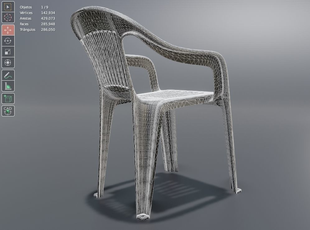 Chair Plastic IGES 3D model_9
