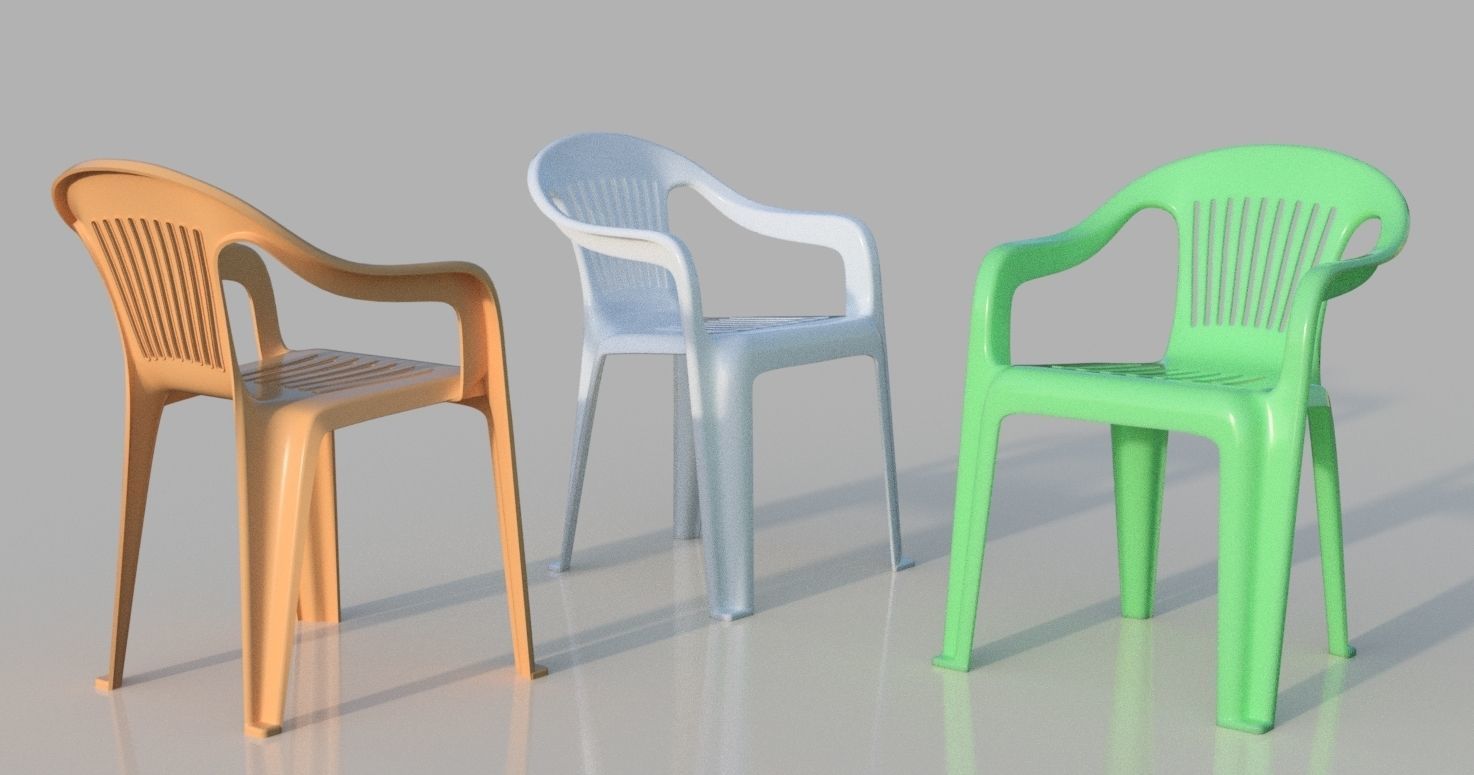 Chair Plastic IGES 3D model_1