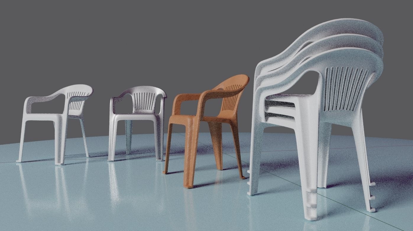 Chair Plastic IGES 3D model_4