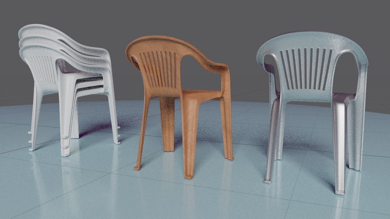 Chair Plastic IGES 3D model_11