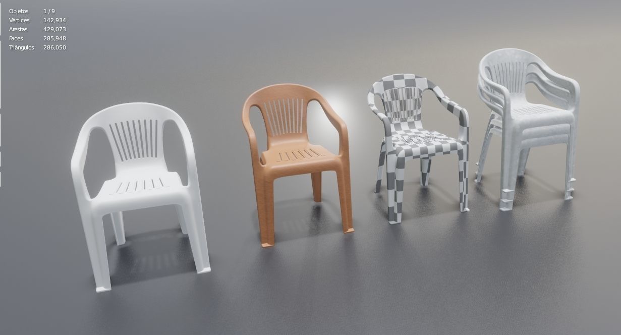Chair Plastic IGES 3D model_7