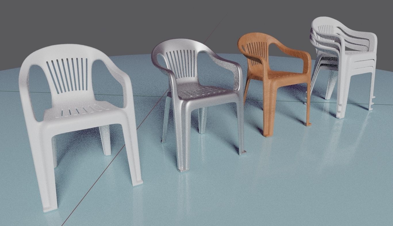 Chair Plastic IGES 3D model_10
