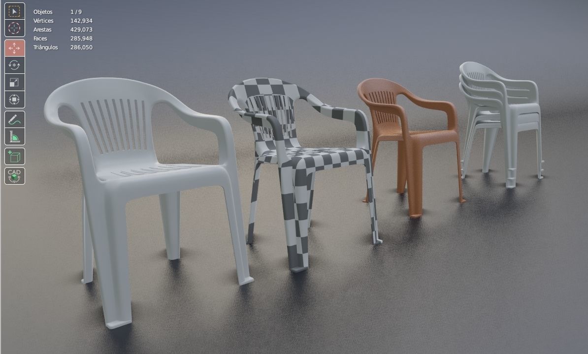 Chair Plastic IGES 3D model_5