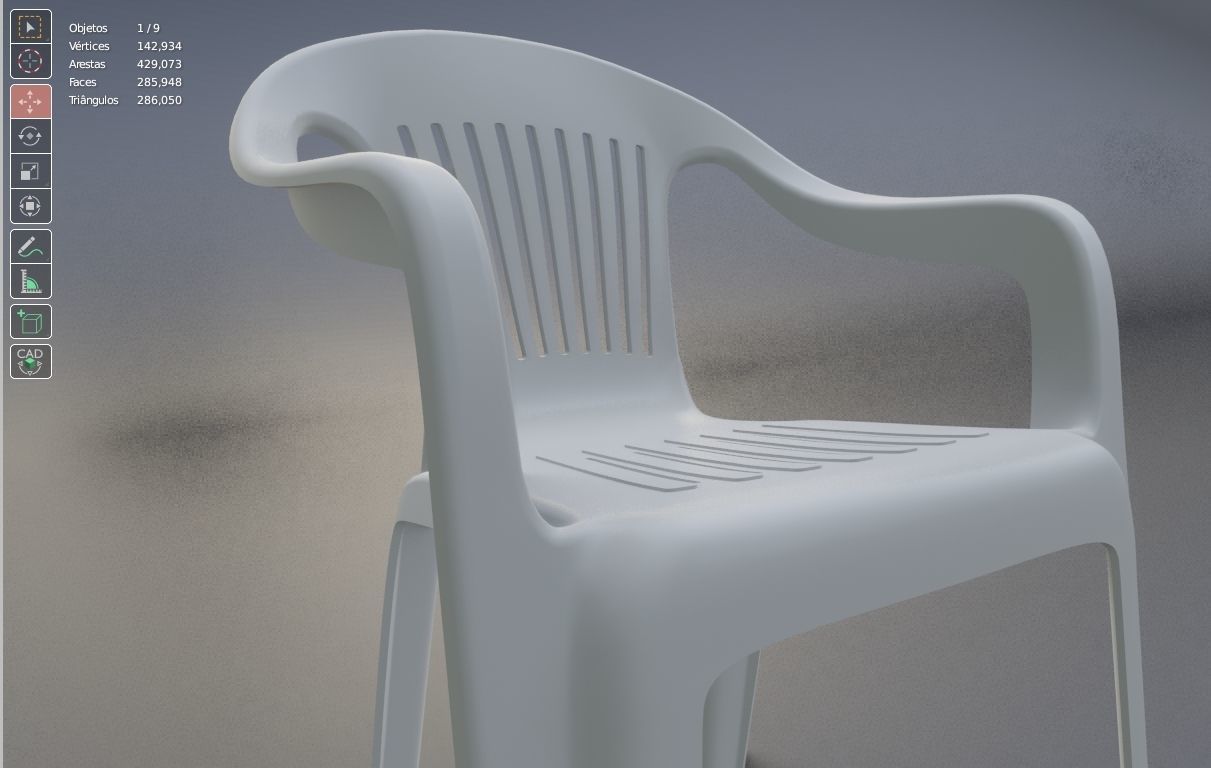 Chair Plastic IGES 3D model_3