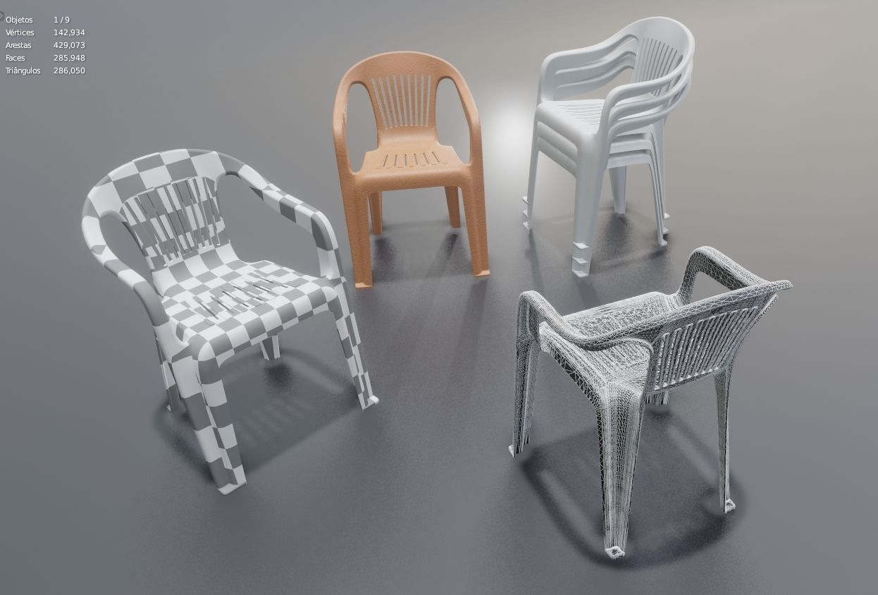 Chair Plastic IGES 3D model_12