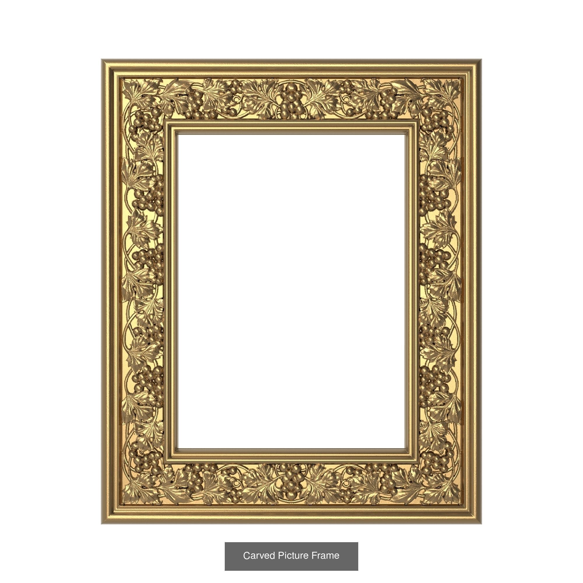 3 carved frames set 3D Model 3D Model Collection_2