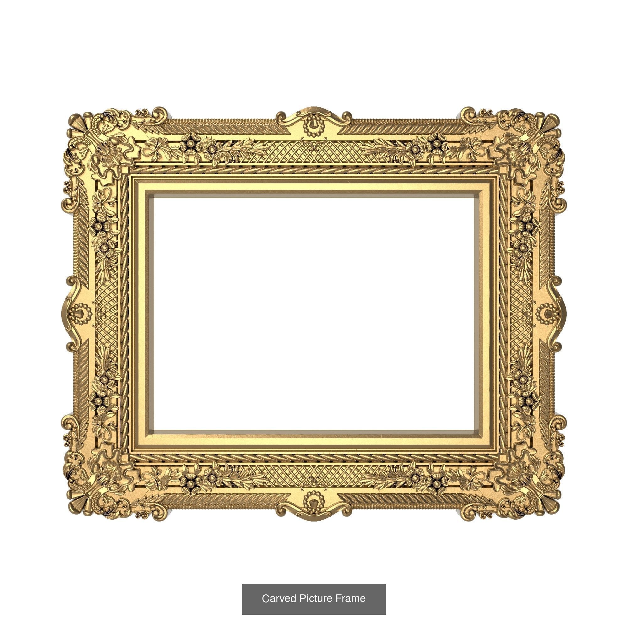 3 carved frames set 3D Model 3D Model Collection_3