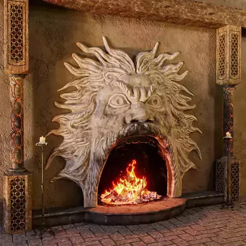 Fireplace Concrete Face Sculpt