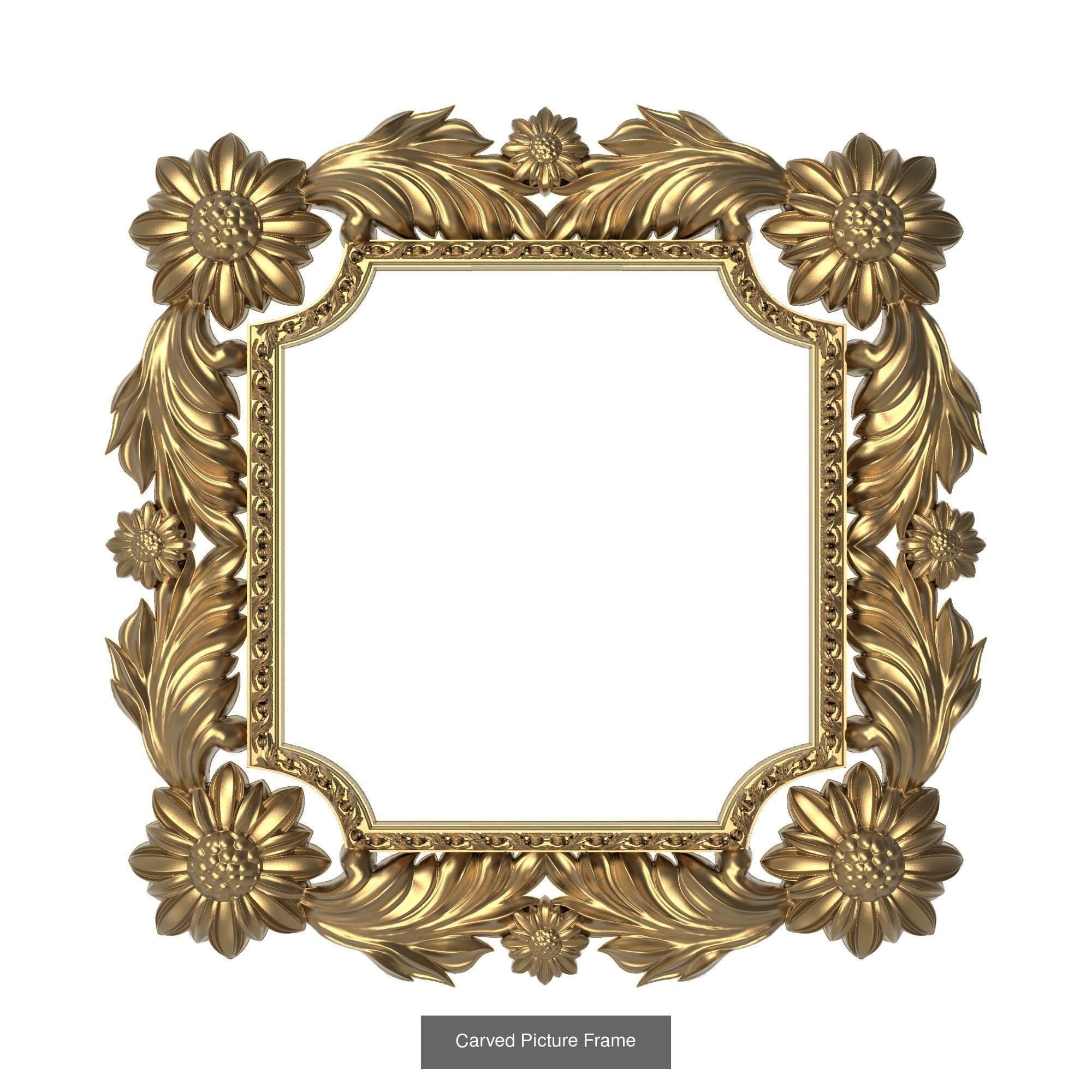 3 carved frames set 3D Model 3D Model Collection_3
