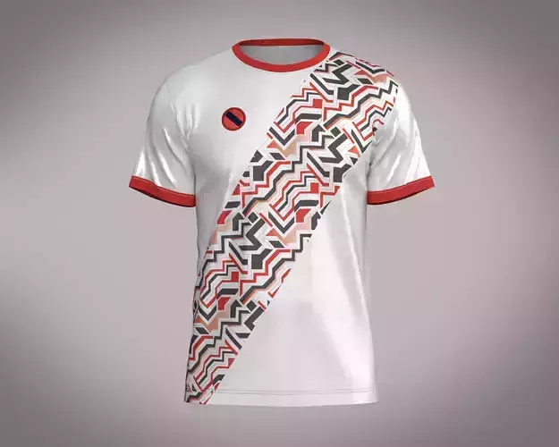 Soccer Red And White Jersey Player-11