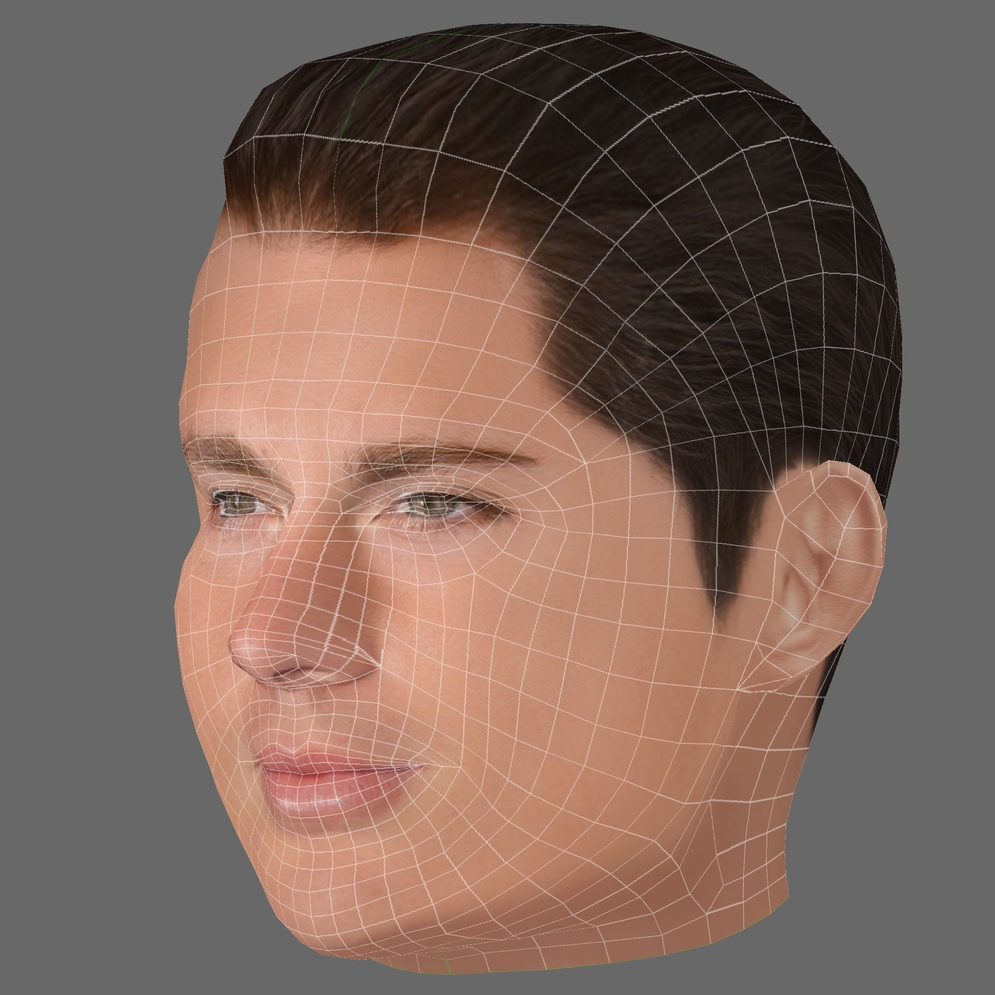 Channing Tatum Head - Low poly head for game Low-poly 3D model_7