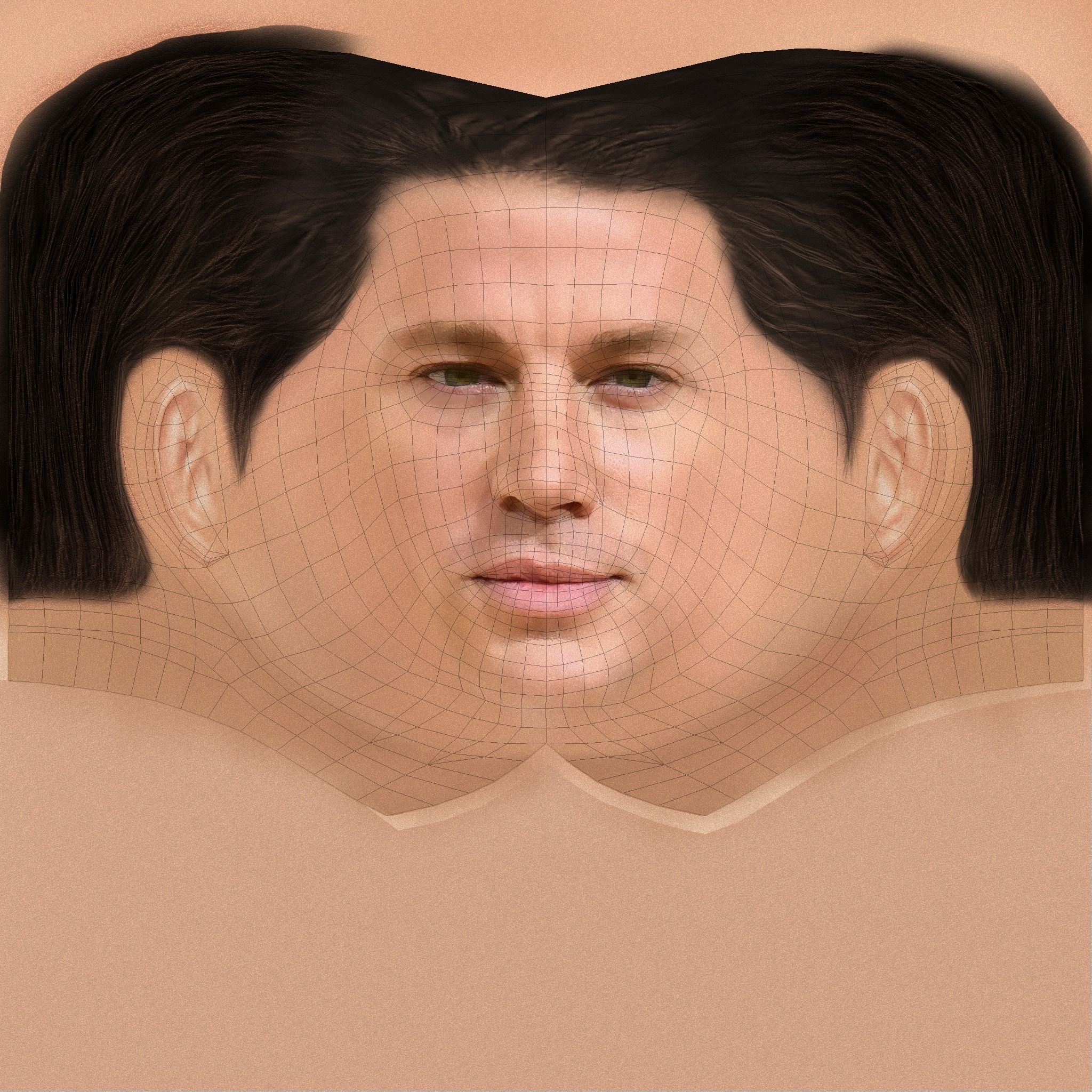 Channing Tatum Head - Low poly head for game Low-poly 3D model_9