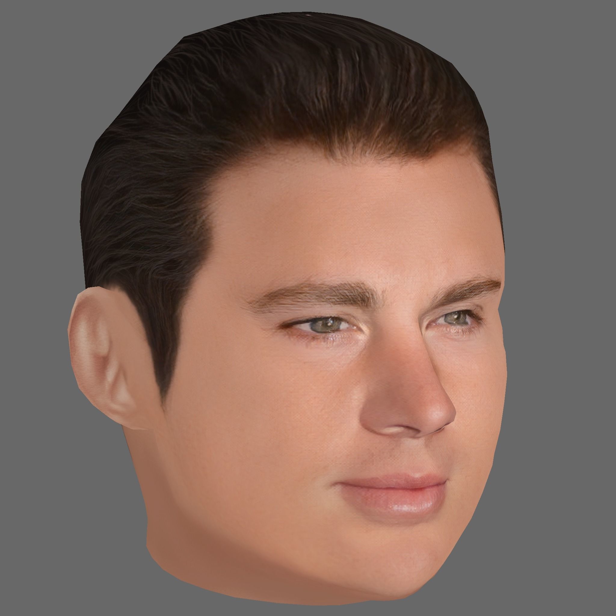 Channing Tatum Head - Low poly head for game Low-poly 3D model_6