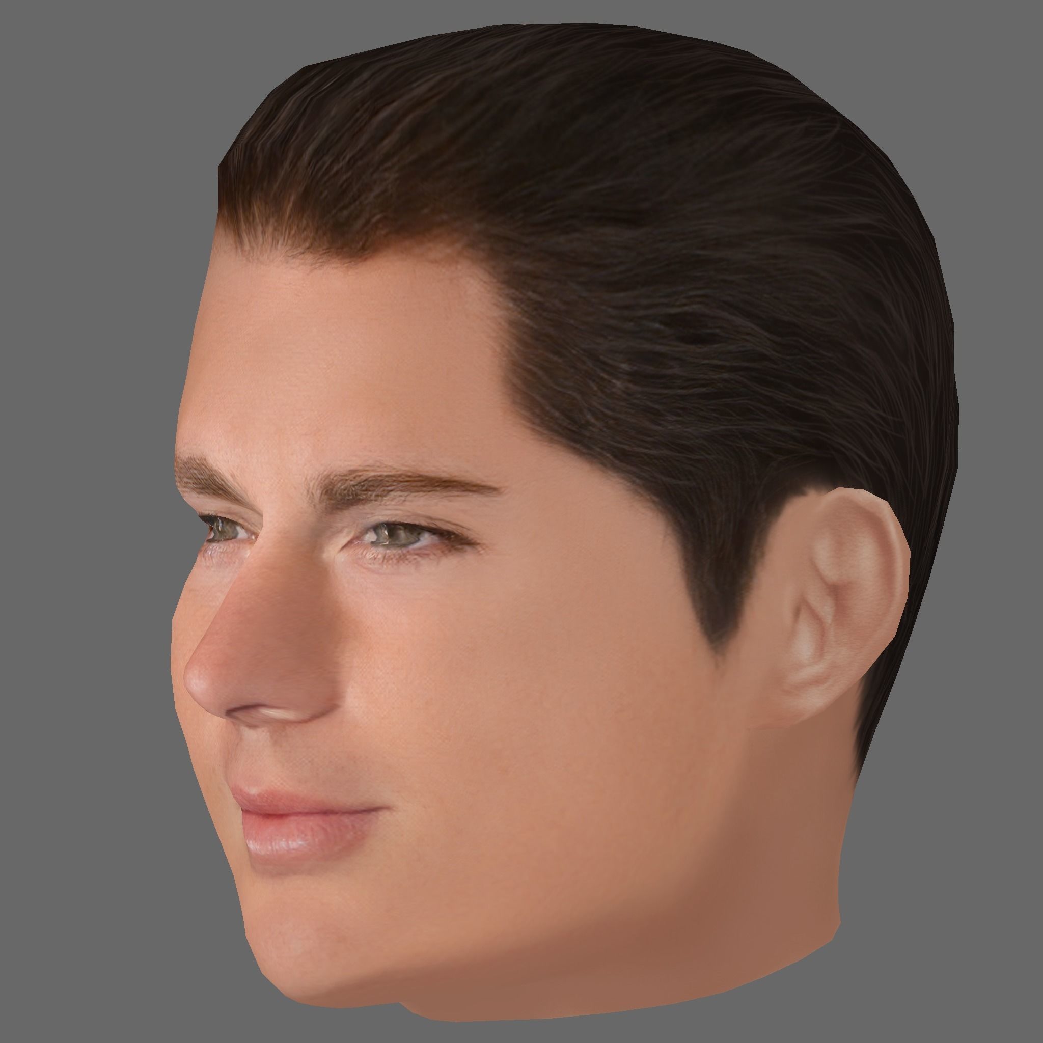 Channing Tatum Head - Low poly head for game Low-poly 3D model_1