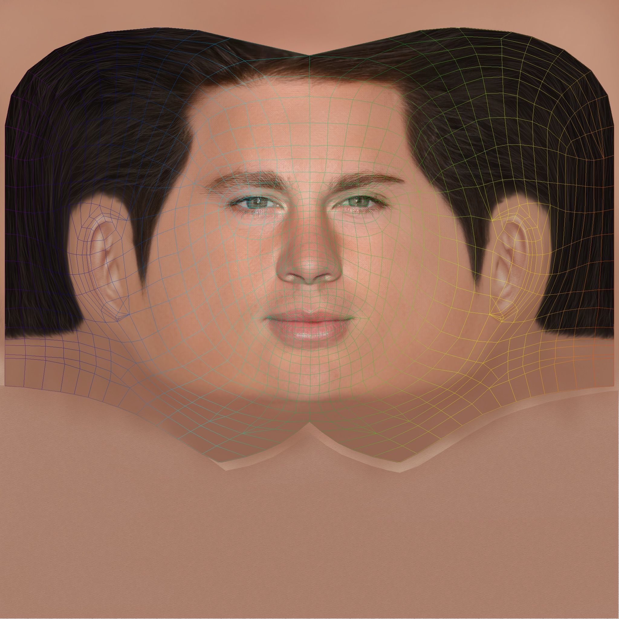 Channing Tatum Head - Low poly head for game Low-poly 3D model_8