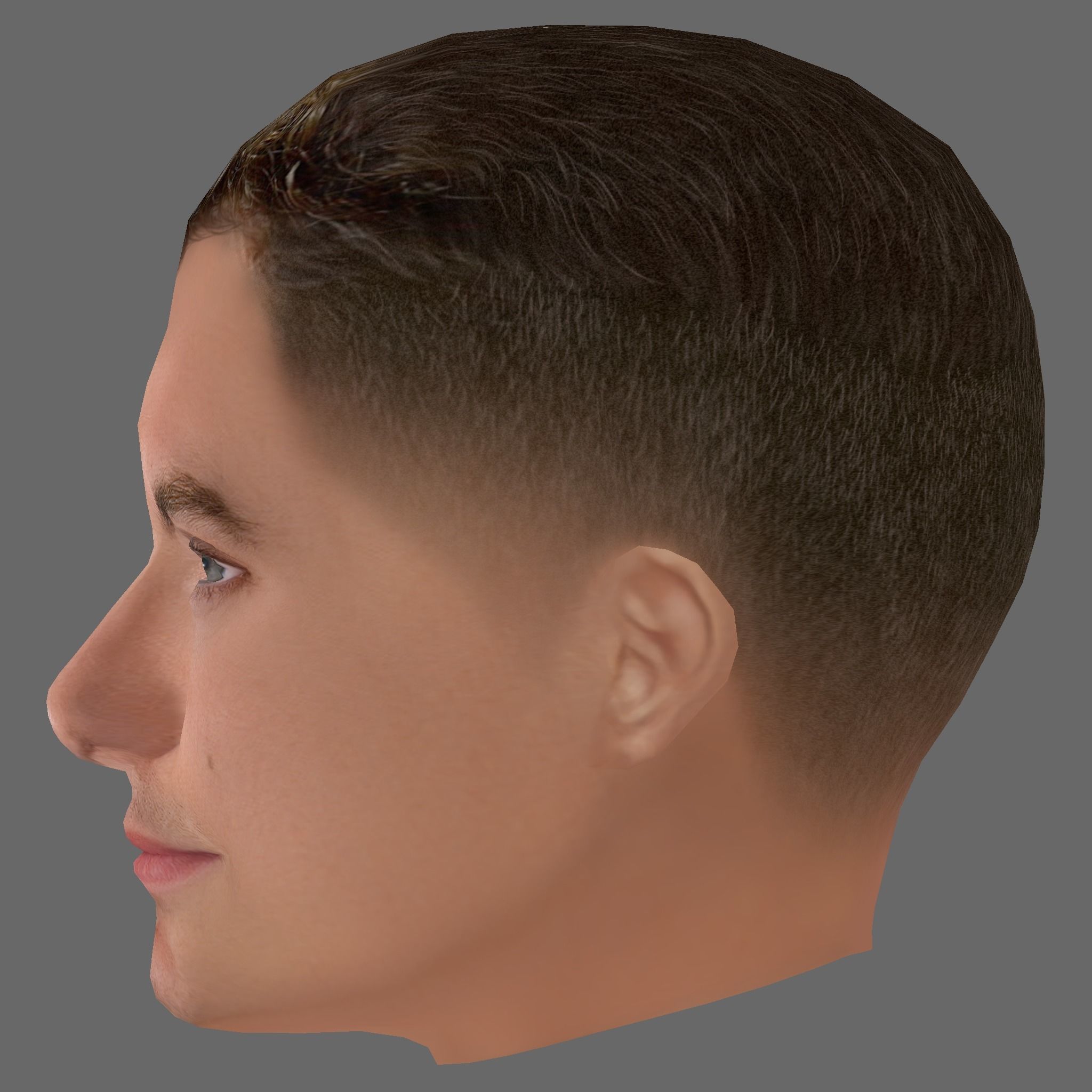 Jude Law Head - Low poly head for game Low-poly 3D model_2