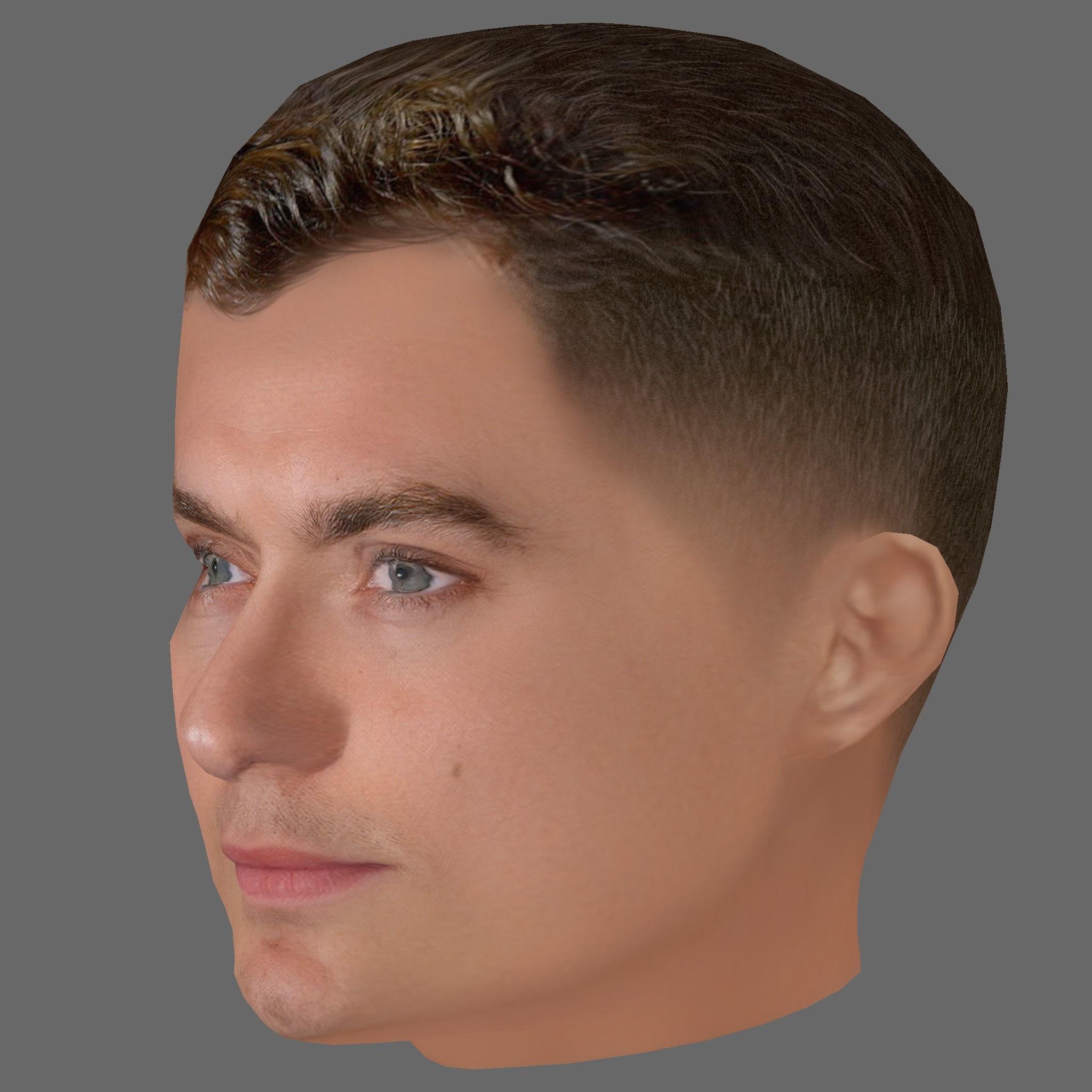Jude Law Head - Low poly head for game Low-poly 3D model_1
