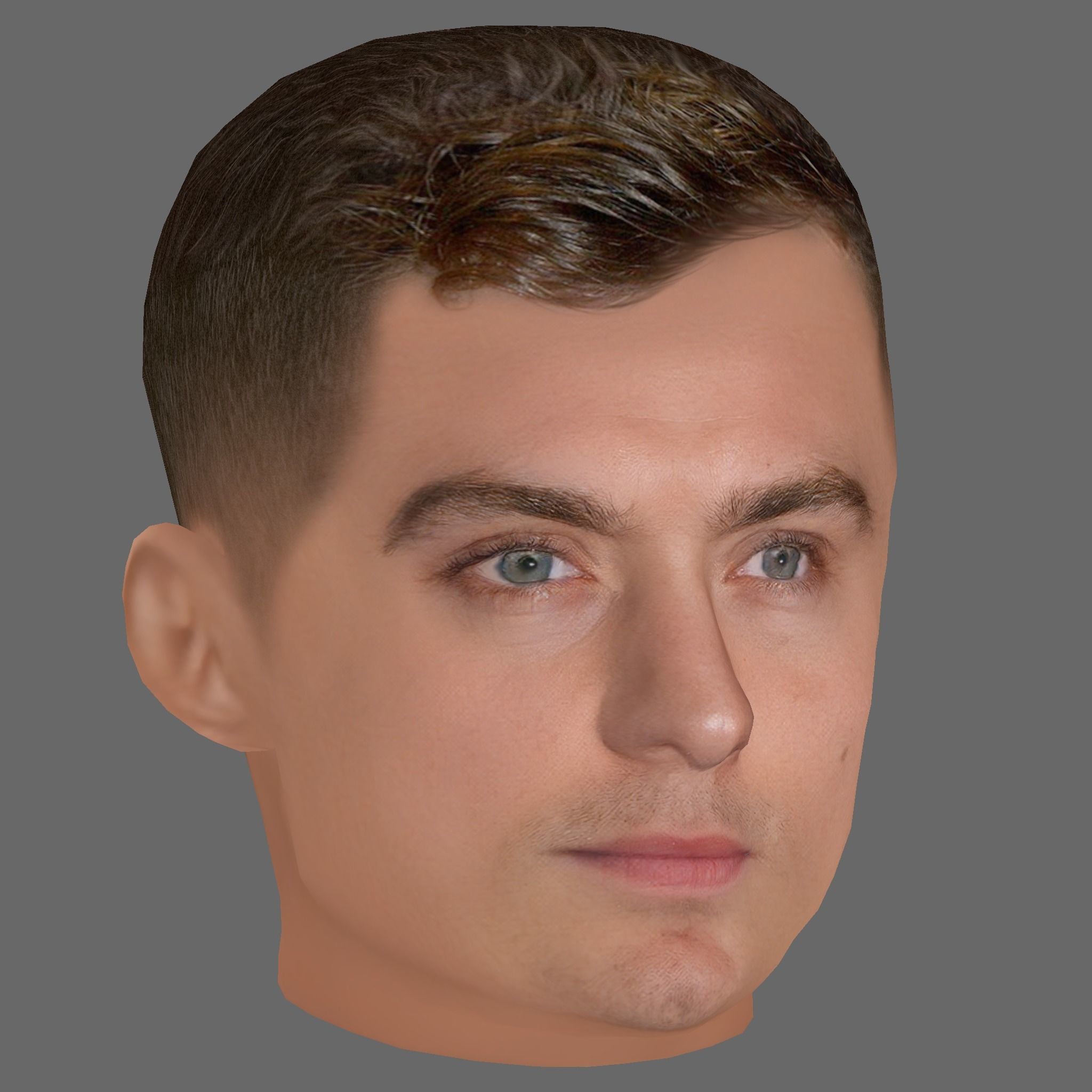 Jude Law Head - Low poly head for game Low-poly 3D model_6