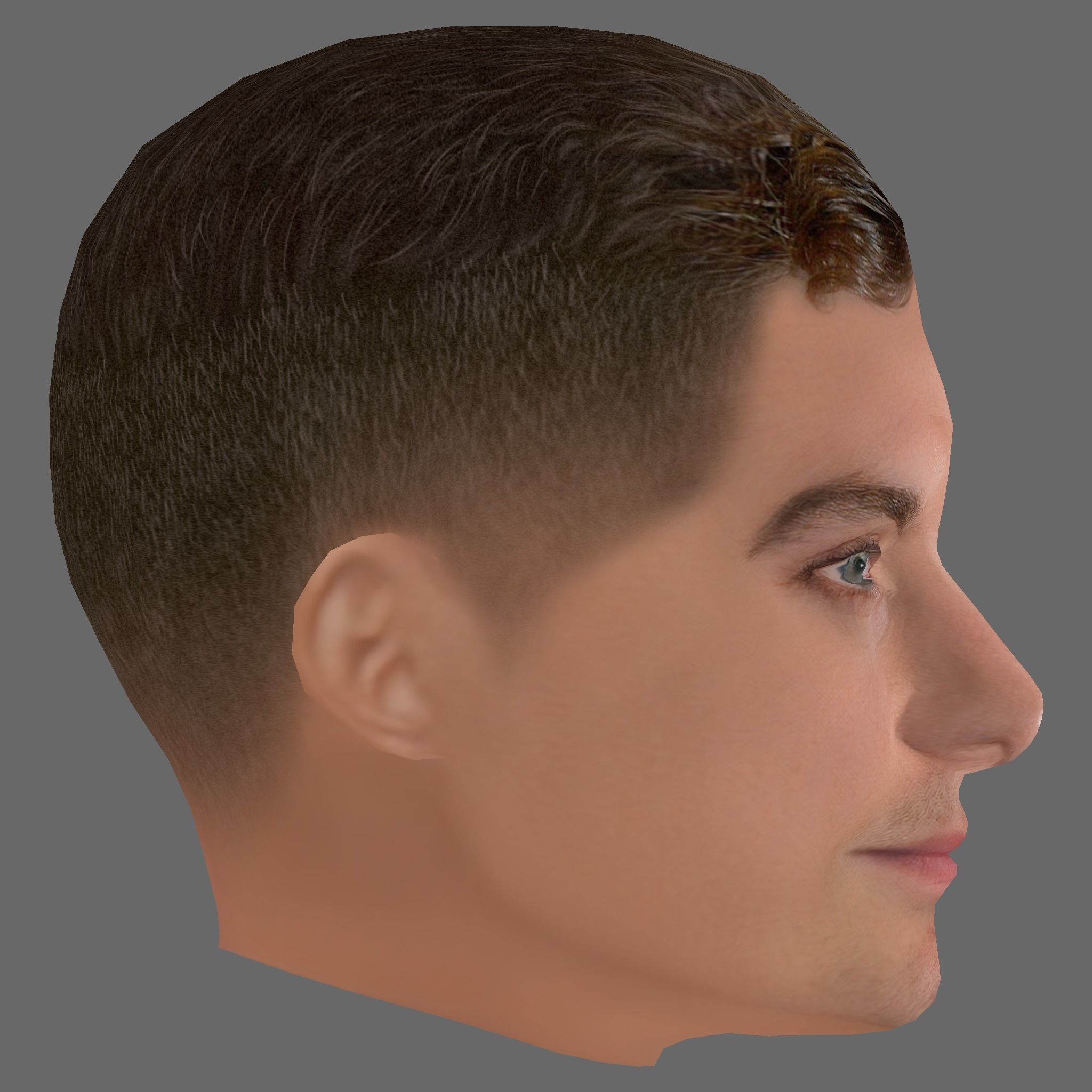 Jude Law Head - Low poly head for game Low-poly 3D model_5