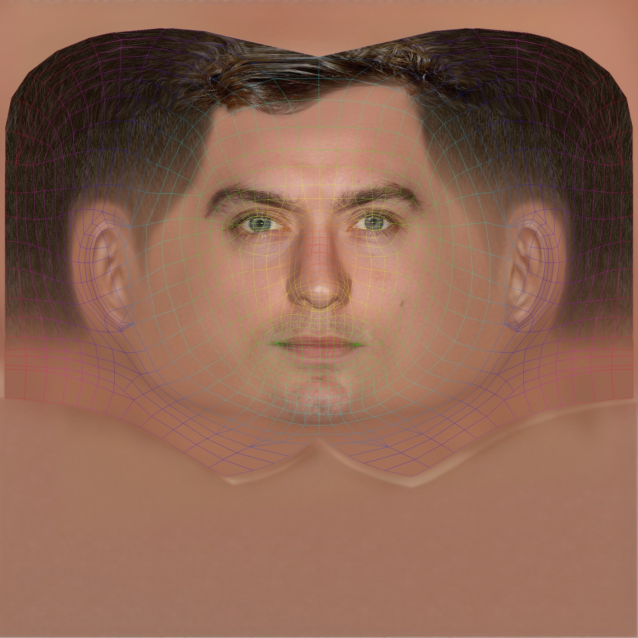 Jude Law Head - Low poly head for game Low-poly 3D model_8