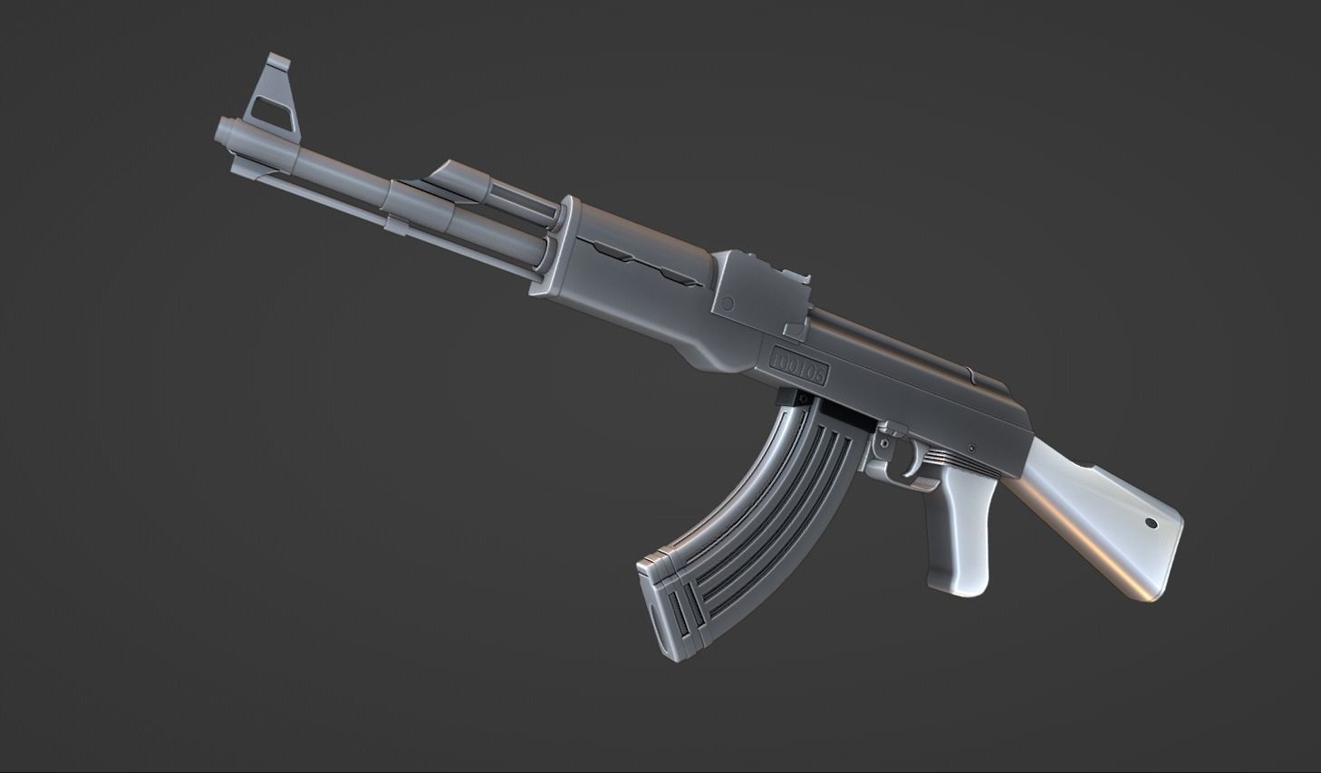 AK-47 3D MODEL ak - rifle Low-poly 3D model_9