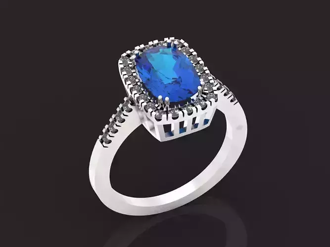 classic ring with diamond cushion 572