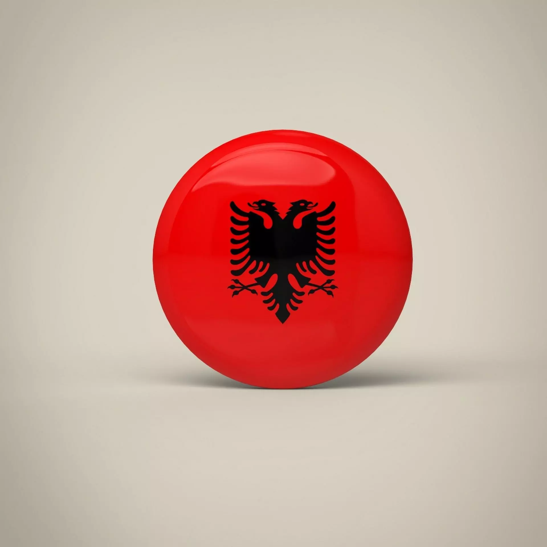 Albania Badge Low-poly 3D model_0