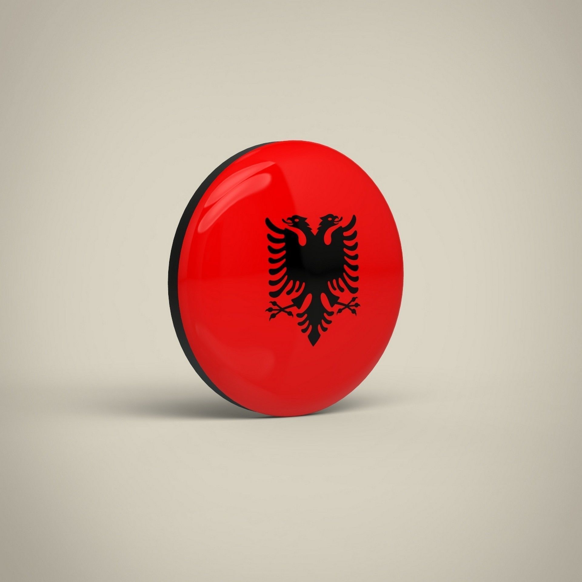 Albania Badge Low-poly 3D model_2