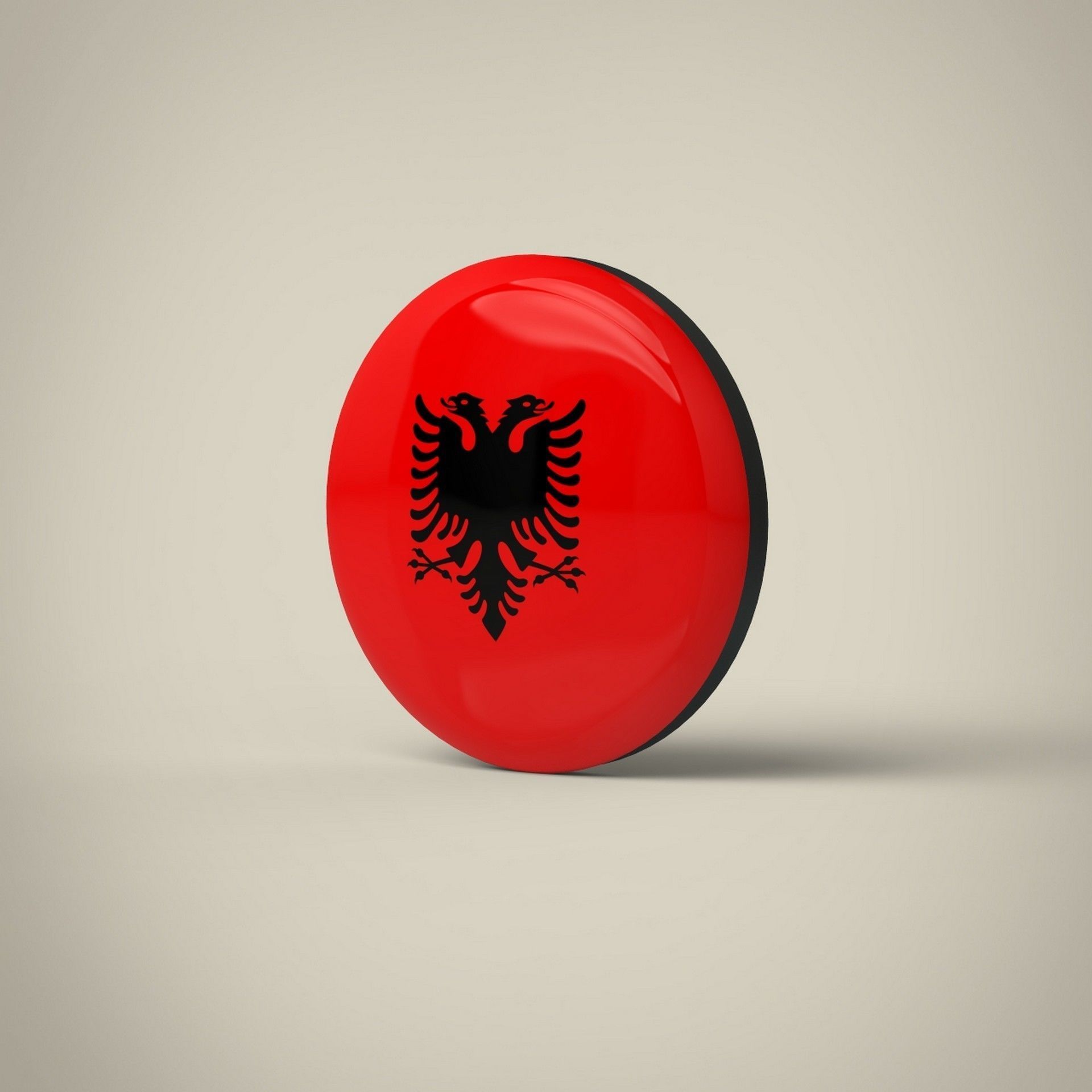 Albania Badge Low-poly 3D model_1