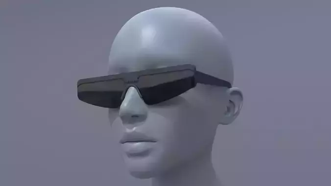 Balenciaga ski rectangle sun glasses 3D model