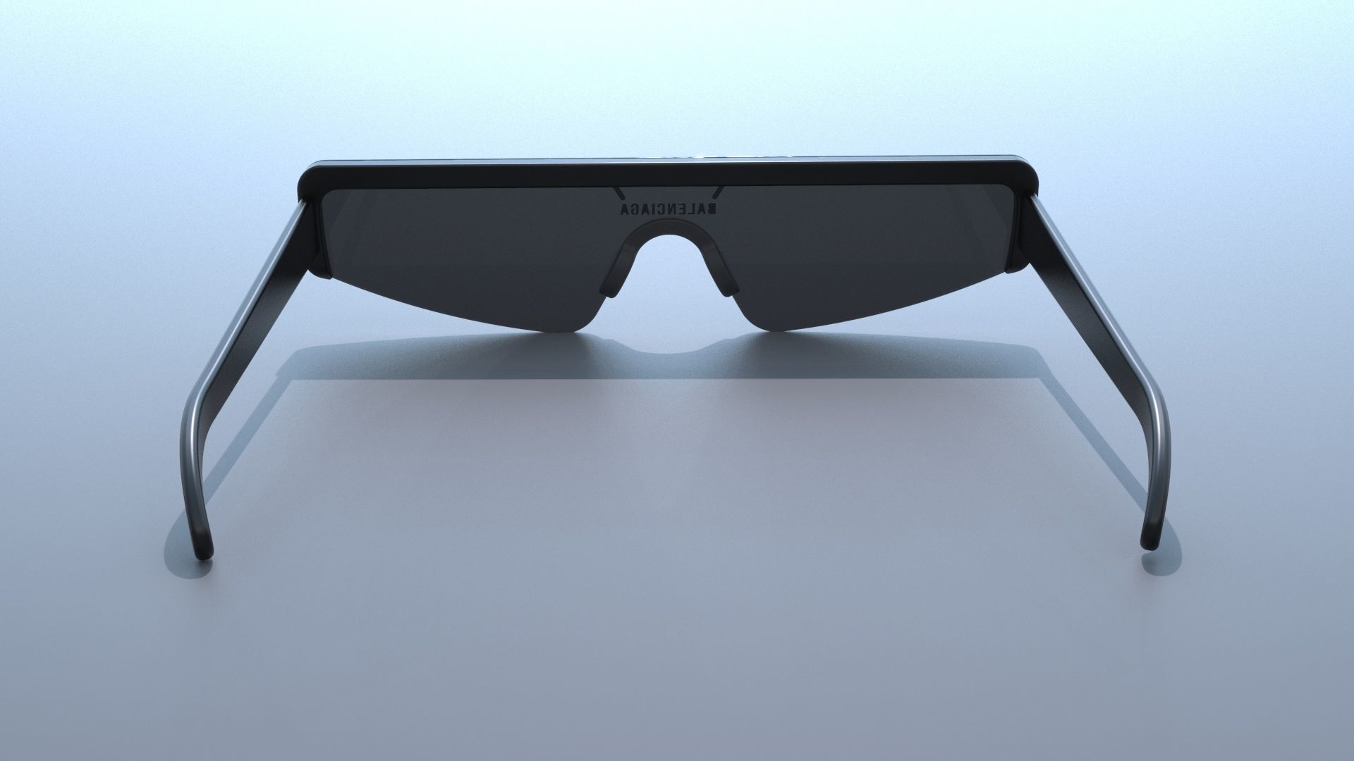 Balenciaga ski rectangle sun glasses 3D model_9