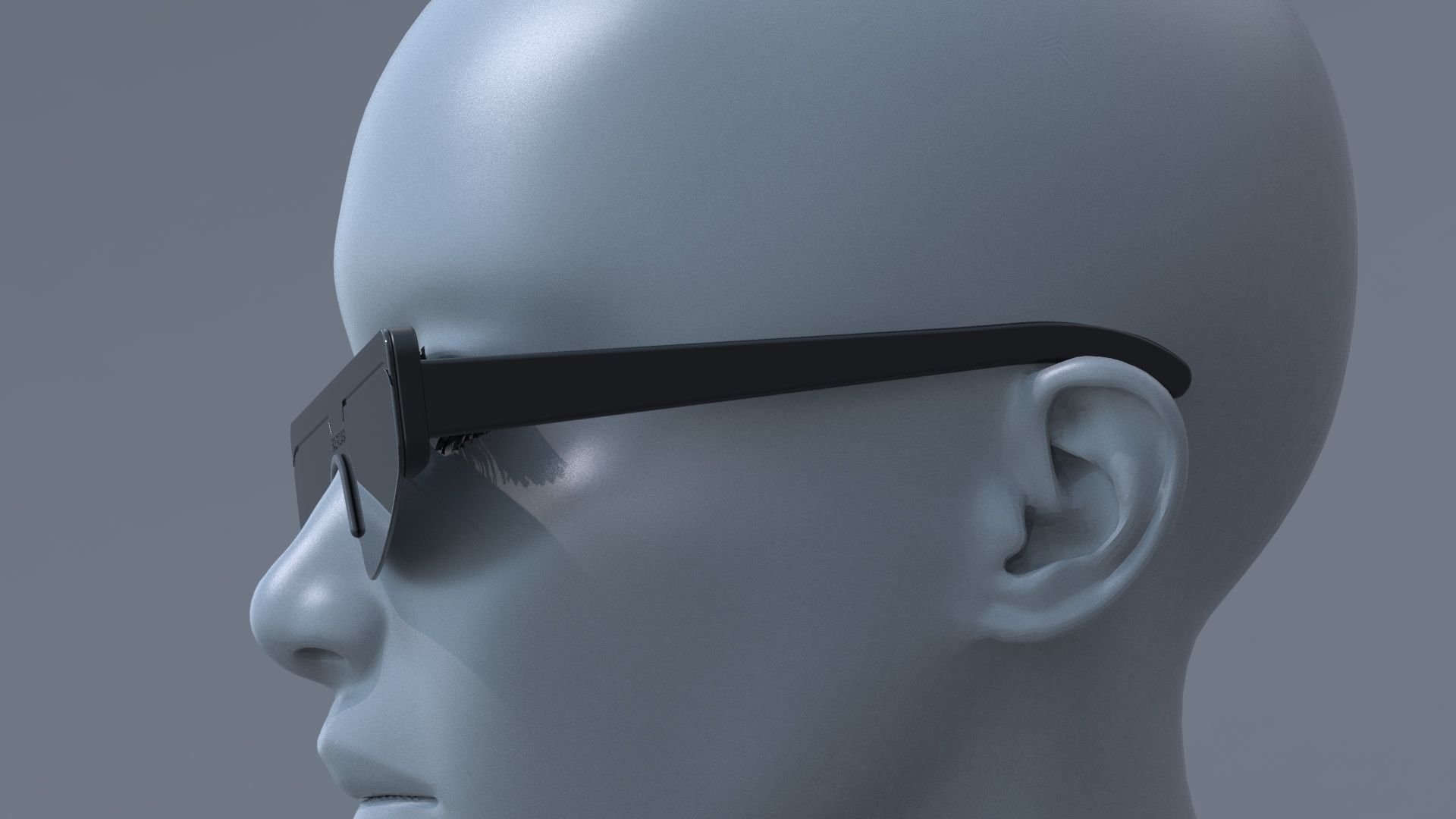 Balenciaga ski rectangle sun glasses 3D model_5